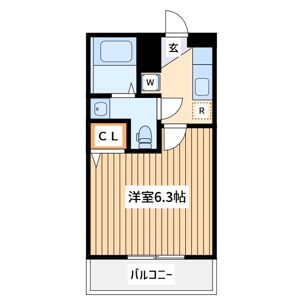 グラデュス中央林間(ワンルーム/3階)の間取り写真