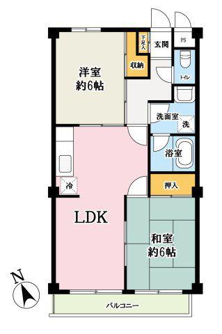 ローヤルコーポ寿(2LDK/3階)の間取り写真