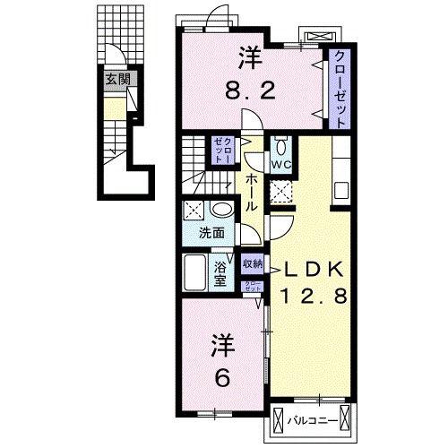 フレイムガーデン(2LDK/2階)の間取り写真