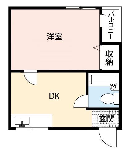 オーナーズマンション公園南E棟(1DK/2階)の間取り写真