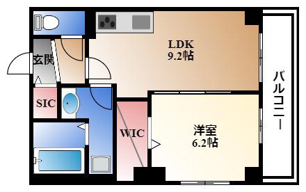 ラシーネ自由ヶ丘(1LDK/3階)の間取り写真