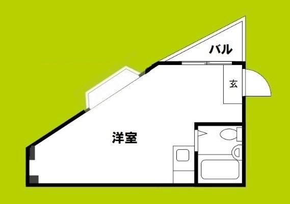 ニューパレス文の里(ワンルーム/2階)の間取り写真