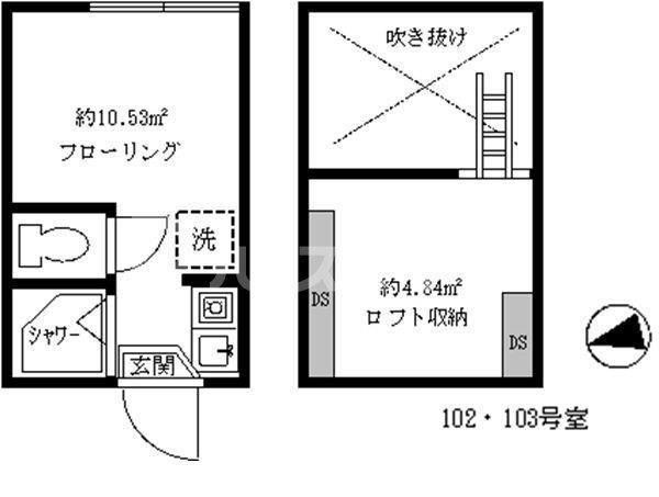 フェリスパンジー(ワンルーム/1階)の間取り写真