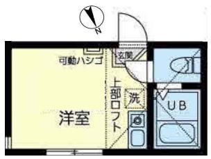 カーザ ビアンカ(ワンルーム/2階)の間取り写真