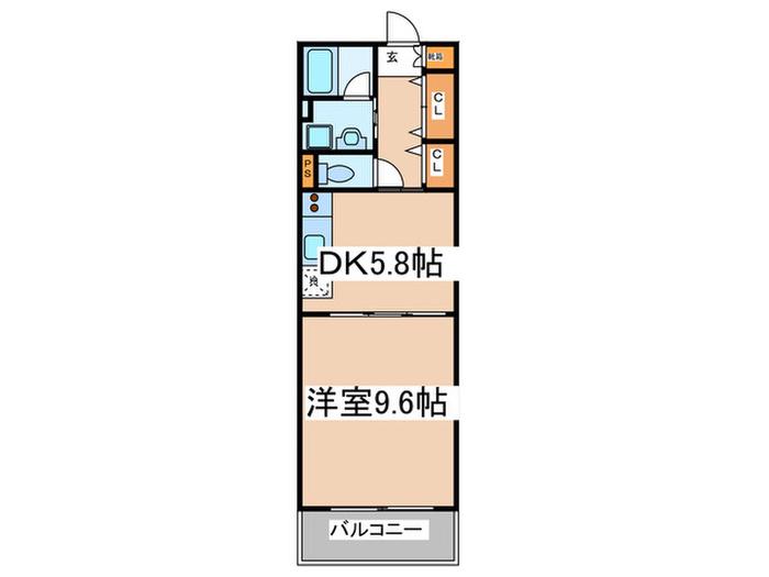 ロイヤルパーク多摩川(1DK/5階)の間取り写真