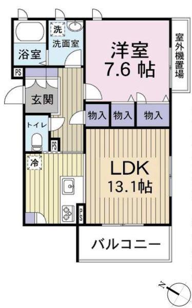 コサカリーノ(1LDK/1階)の間取り写真