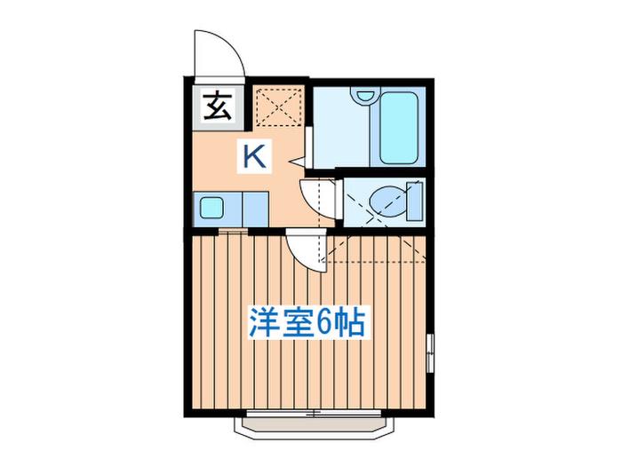 マルヤパラースト(1K/2階)の間取り写真