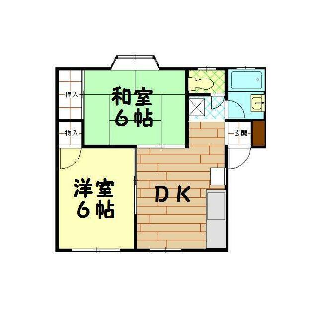 第三つつじハイム(2DK/1階)の間取り写真