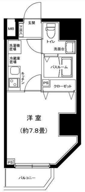 アイルプレミアム千駄木(1K/4階)の間取り写真