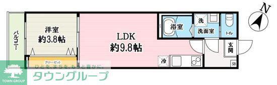 キャメル大宮西5(1LDK/3階)の間取り写真