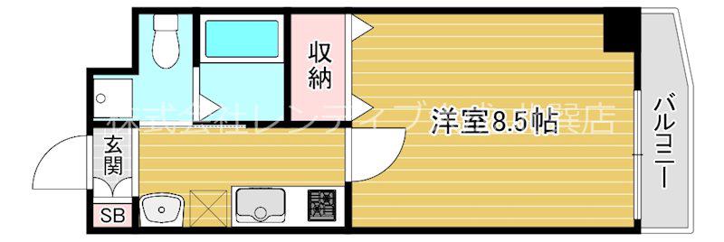 JPレジデンス大阪城東(1K/4階)の間取り写真