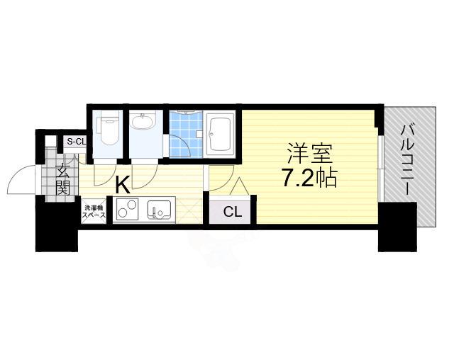 SPLENDIDE NAMBA3(1K/14階)の間取り写真