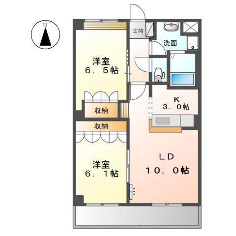 クラシス(2LDK/4階)の間取り写真