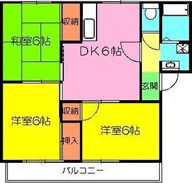 スミール井上A(3DK/1階)の間取り写真
