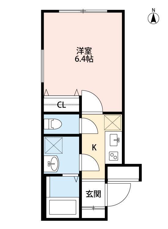 TRYM武蔵小杉(1K/4階)の間取り写真
