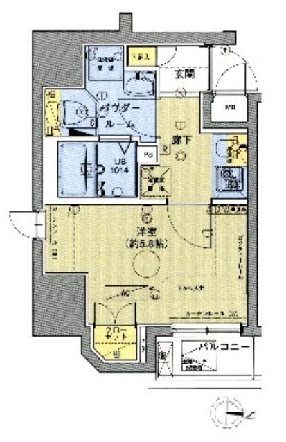 ベルグレードOM(1K/2階)の間取り写真