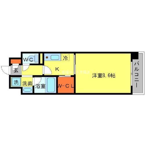 JEUNEK(1K/2階)の間取り写真
