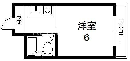 YOUハイム衣摺II番館(ワンルーム/4階)の間取り写真