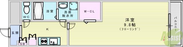 アクアスイート新大阪(1K/3階)の間取り写真