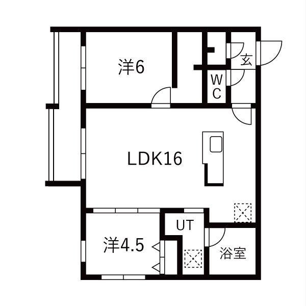 GA-千歳緑町1丁目MS(2LDK/4階)の間取り写真