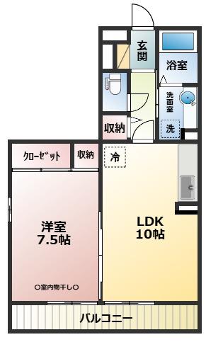 プロプエスタ上永谷(1LDK/3階)の間取り写真