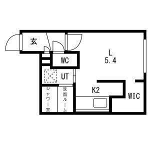 LA FELICE北17条(1K/1階)の間取り写真