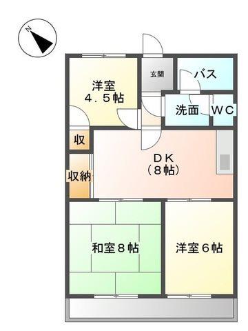 スカイメゾン大高 B・C(3DK/2階)の間取り写真