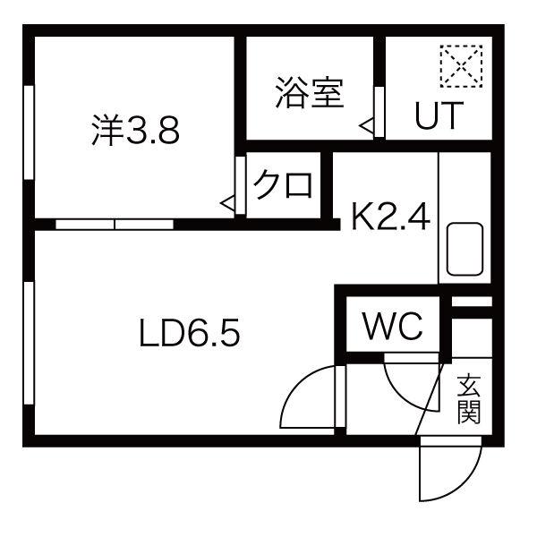 クロシェット(1LDK/3階)の間取り写真