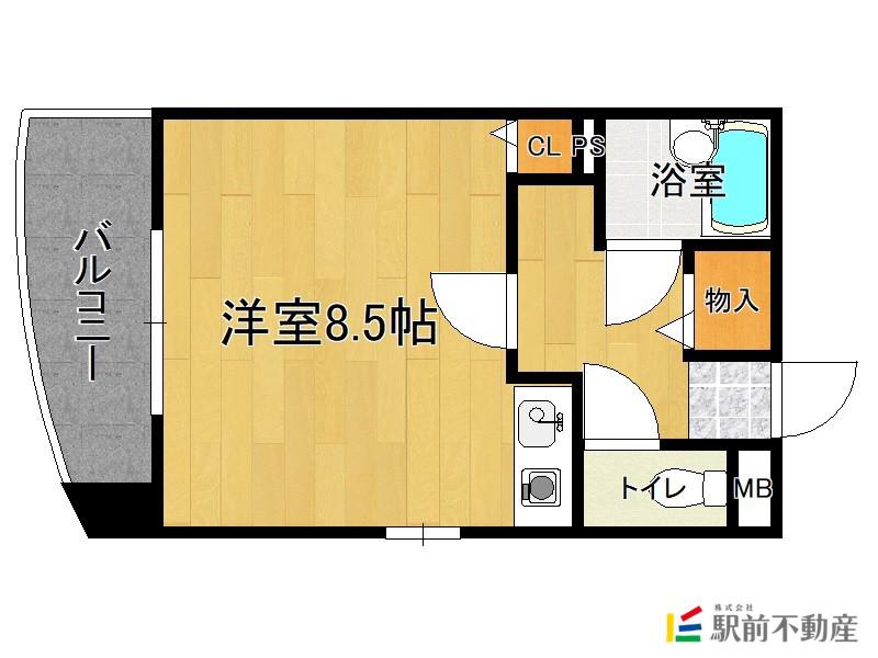ベルメゾン百道(ワンルーム/3階)の間取り写真