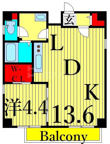 CASA LUCEO(1LDK/4階)の間取り写真