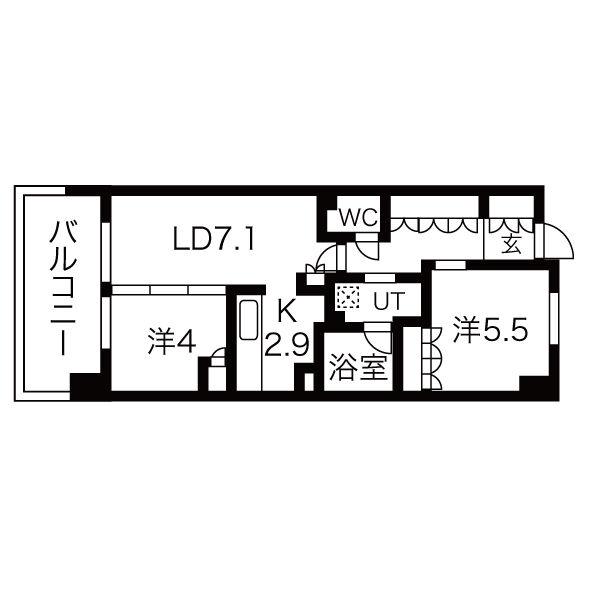 アーバンパーク淡路(2LDK/3階)の間取り写真