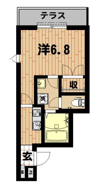 ヘーベルメゾン宮本町(1K/1階)の間取り写真