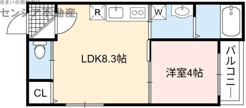 サンフィールロジェ大阪城公園(1LDK/3階)の間取り写真