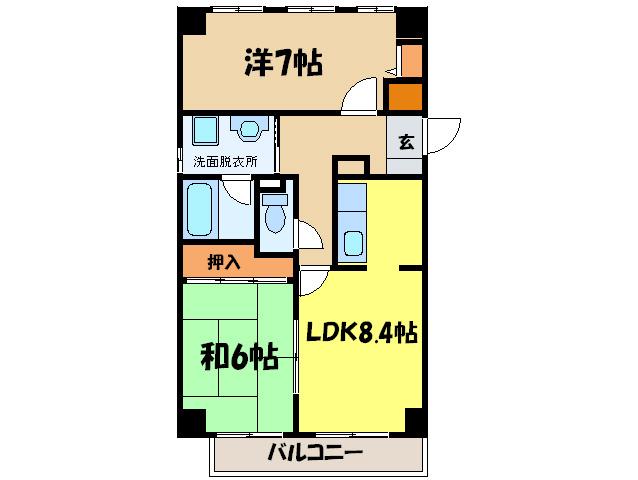 グレ―ス堀田(2LDK/8階)の間取り写真