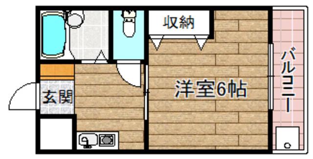 プライムコート(1K/3階)の間取り写真