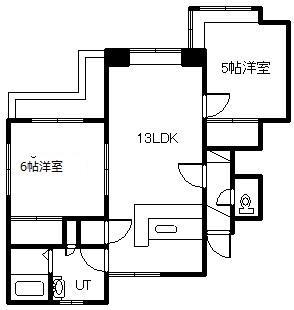 サトウビル(2LDK/1階)の間取り写真