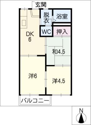 ファミールコーポ(3DK/2階)の間取り写真