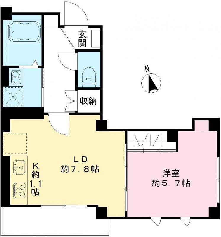 CASA MADRE(1LDK/4階)の間取り写真