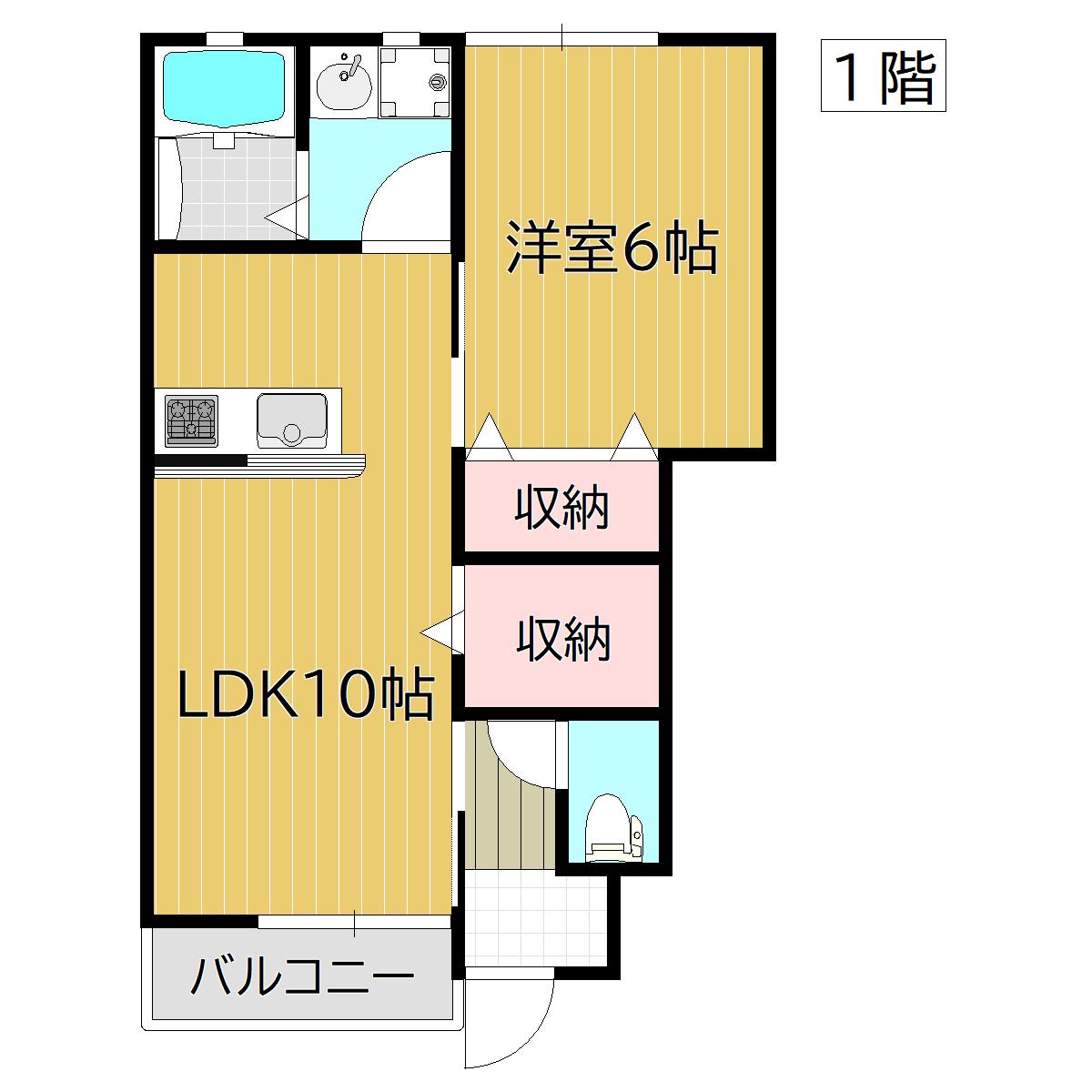 SMARTLIFE庭瀬駅前(1LDK/1階)の間取り写真