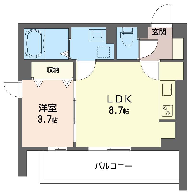 NATICK(1LDK/2階)の間取り写真