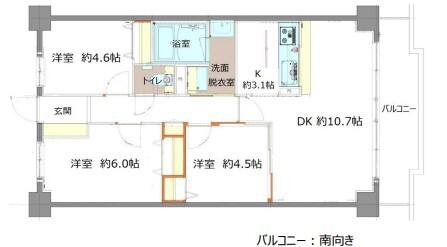 ピエール草加(3LDK/5階)の間取り写真