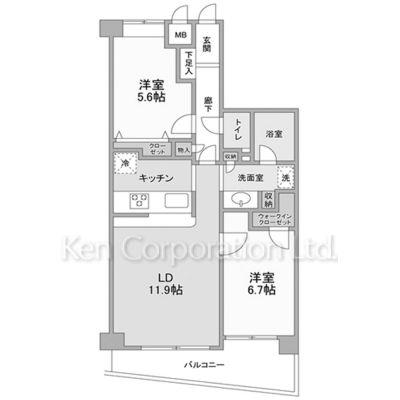 シルフィード南平台(2LDK/3階)の間取り写真