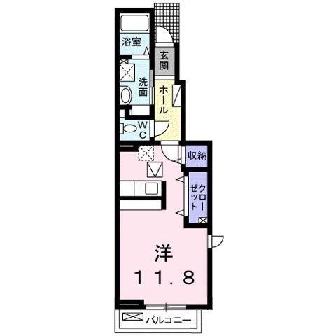 DEARCOURTIII(1K/1階)の間取り写真