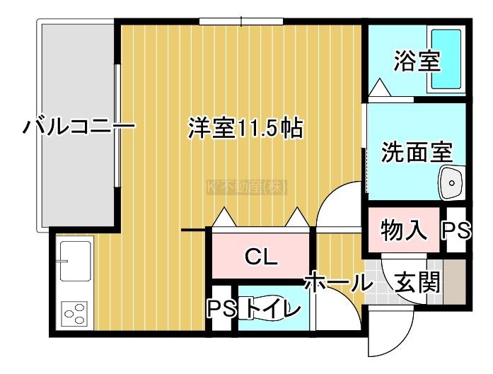 SUMICLO IV(ワンルーム/2階)の間取り写真