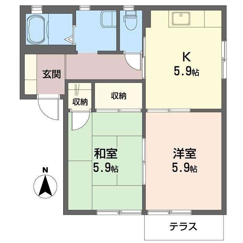 カサ ルシェンテ III(2K/1階)の間取り写真