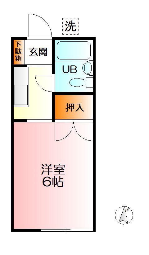 霞台ハイツ(1K/1階)の間取り写真
