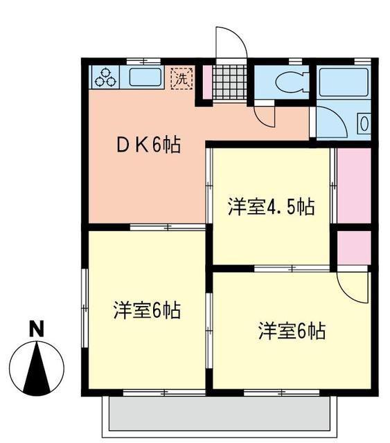 メゾン海老名(3DK/2階)の間取り写真