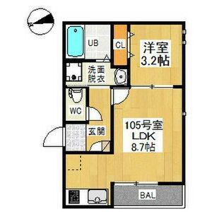 GRANDTIC LIBRA 浅間町(1LDK/1階)の間取り写真
