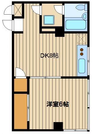 春日サンラークシノダ(1DK/2階)の間取り写真