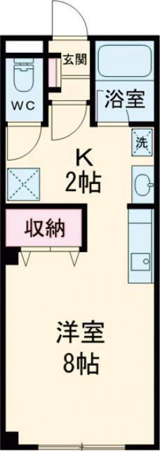 アールズコート港(1K/2階)の間取り写真